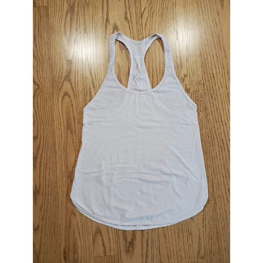 lululemon Womens 2 105F Singlet Scalloped Edges Pale Pink VGUC Athleisure